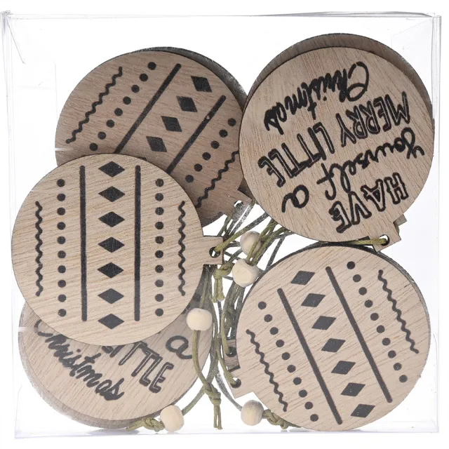 Christmas Decorations Transparent Boxed Wooden Pendant Wooden Pendant Spherical Style - Shop at LoveMi