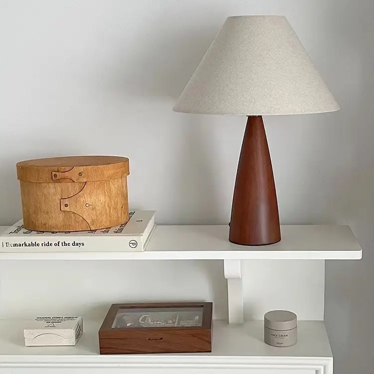 Vintage Upscale Solid Wood Table Lamp