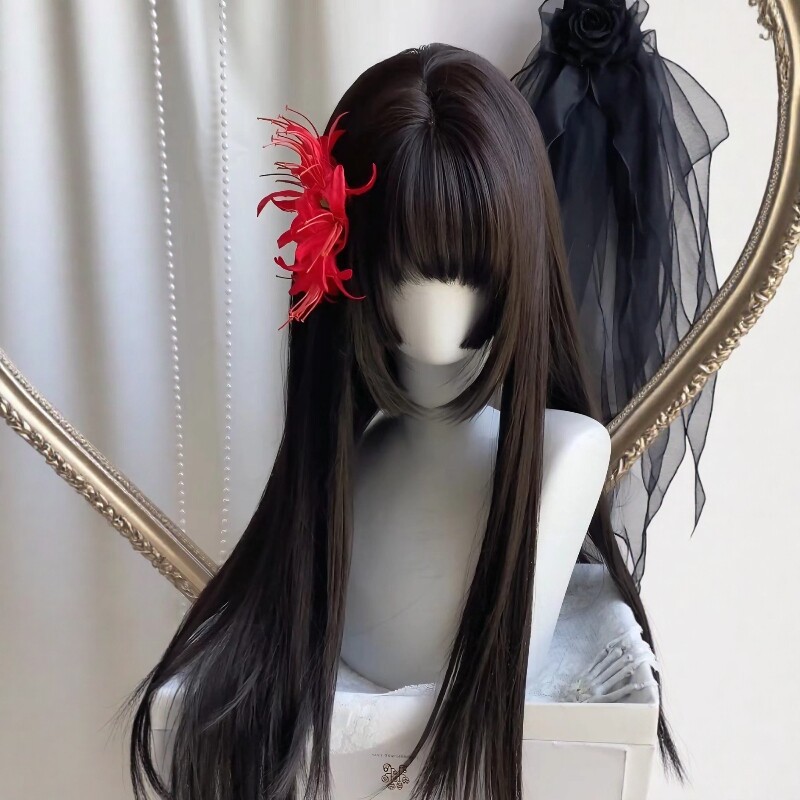 Synthetic Fiber Full Head Wig - Natural Voluminous Style for Daily Wear Cosplay Party