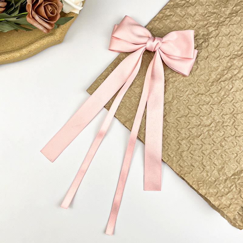 Title 1, Sweet Solid Color Ribbon Bowknot Barrettes