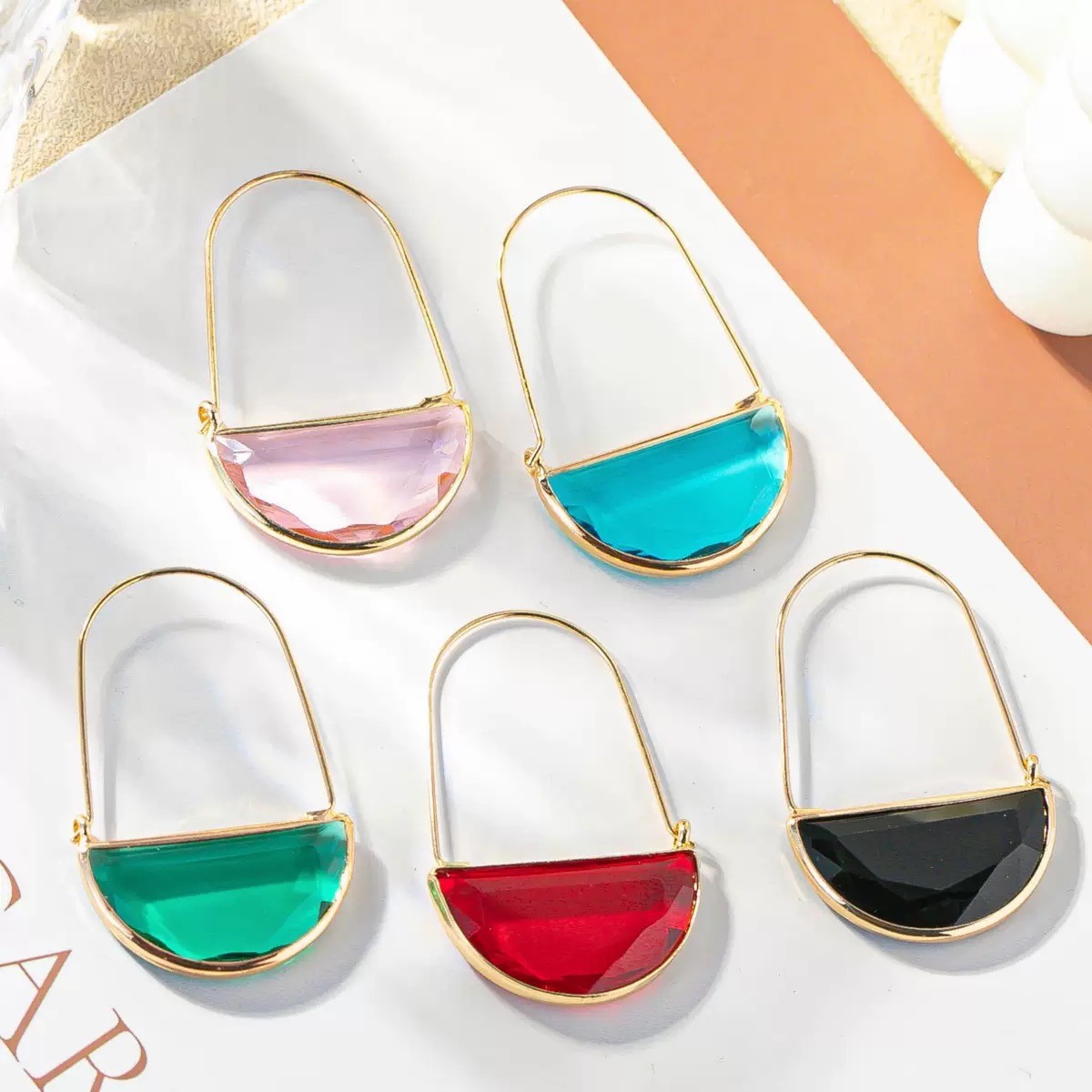 Semi Circular Earrings For Women Minimalist Versatile And Trendy