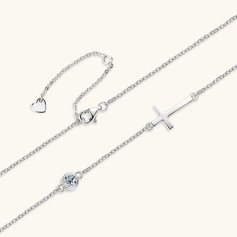 Fashion All-match Cross Diamond Necklace