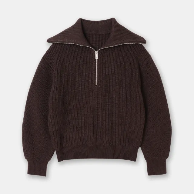 Casual Style Neck Wool Blend Knit Sweater Brown - Shop at LoveMi