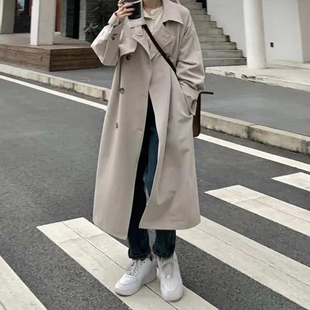 Fashion Ladies Mid length Coat All matching Apricot - Shop at LoveMi
