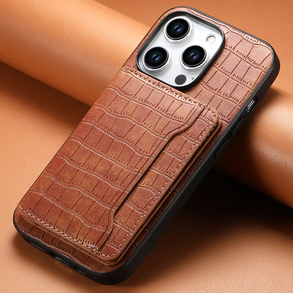 Card Pattern Leather Case Phone