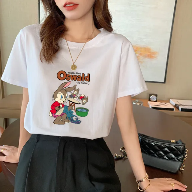 Women's Cotton Short sleeved T shirt Cartoon Rabbit - Shop at LoveMi