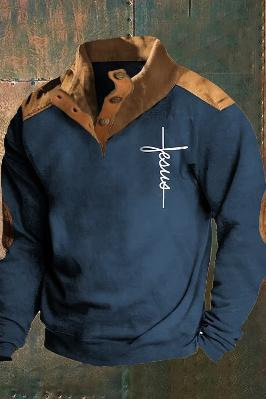 Autumn Outdoor 3D Digital Printing Stand Collar Men's Clothing Casual Sweatshirt