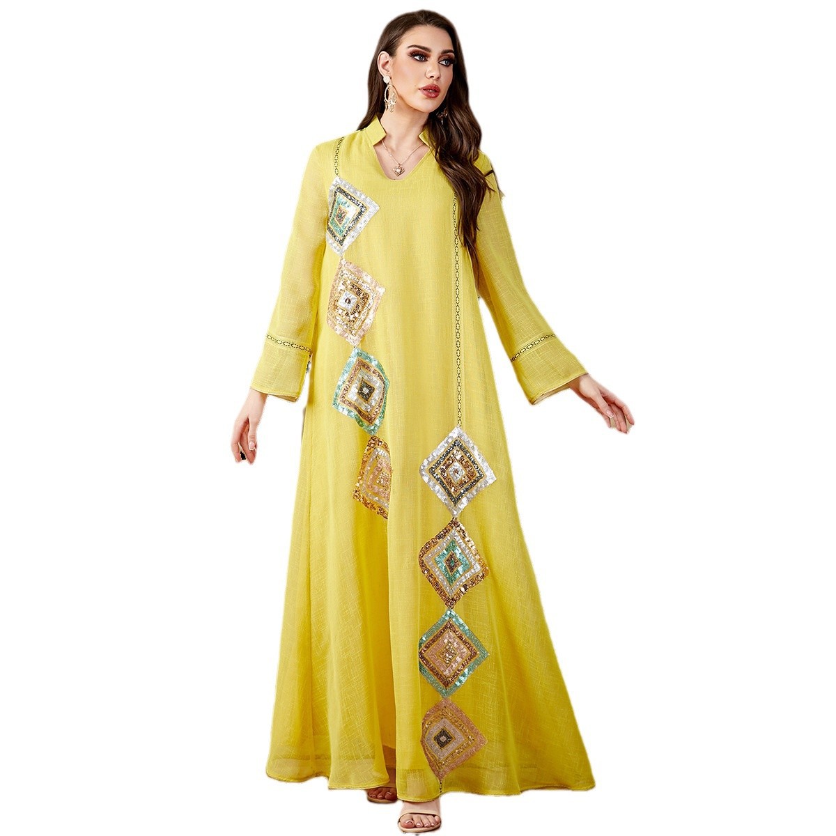 Women's Loose Creative Printed Sequin Dress