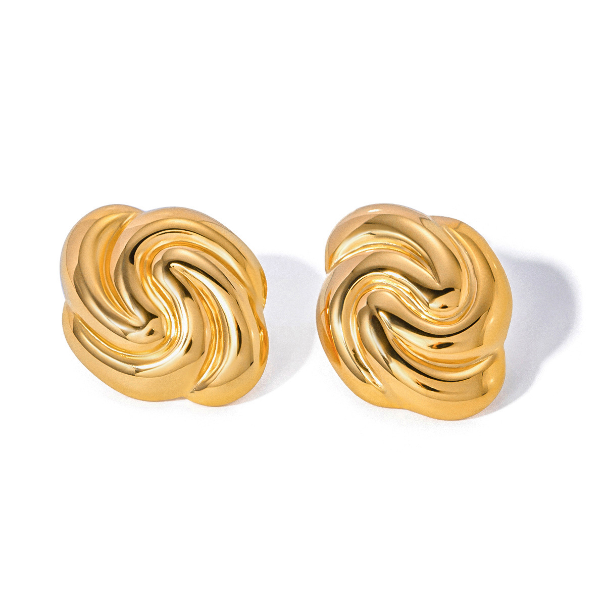 18K Gold Stainless Steel Geometric Ear Studs High-grade Female