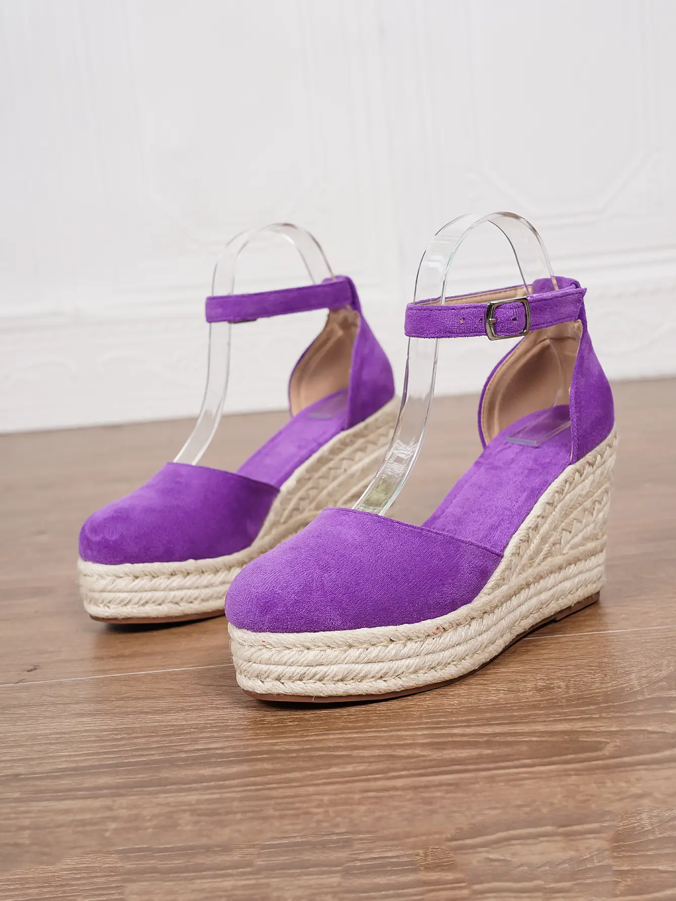 Platform Espadrille Sandals With Ankle Strap