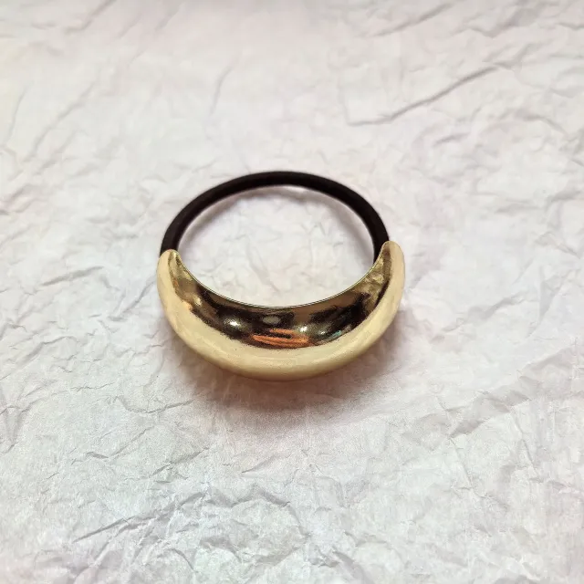 Minimalist Alloy Ring Semi curved Hair Ring Online Influencer Head String High end Leather Case Hair Rope Single Ring Hair Ring - Shop at LoveMi