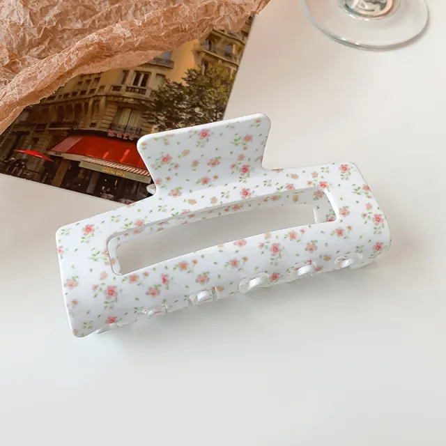 Korean Version Elegant Temperament Vinegar Large Grip Clip Floral - Shop at LoveMi