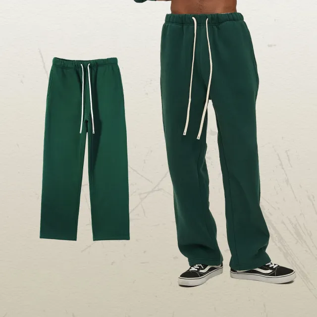 Women's Straight Velvet Solid Color Loose Sports And Leisure Trousers Dark Green - Shop at LoveMi