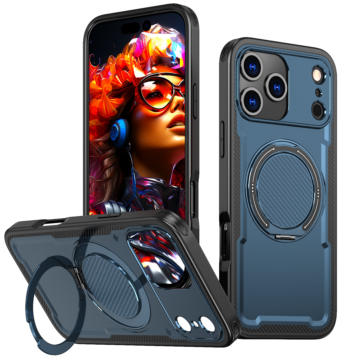 360-Degree Rotating Magnetic Phone Case With Damping Stand - Image 3