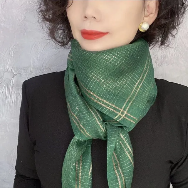 Temperament Western Style Silk Scarf Lazy Green - Shop at LoveMi
