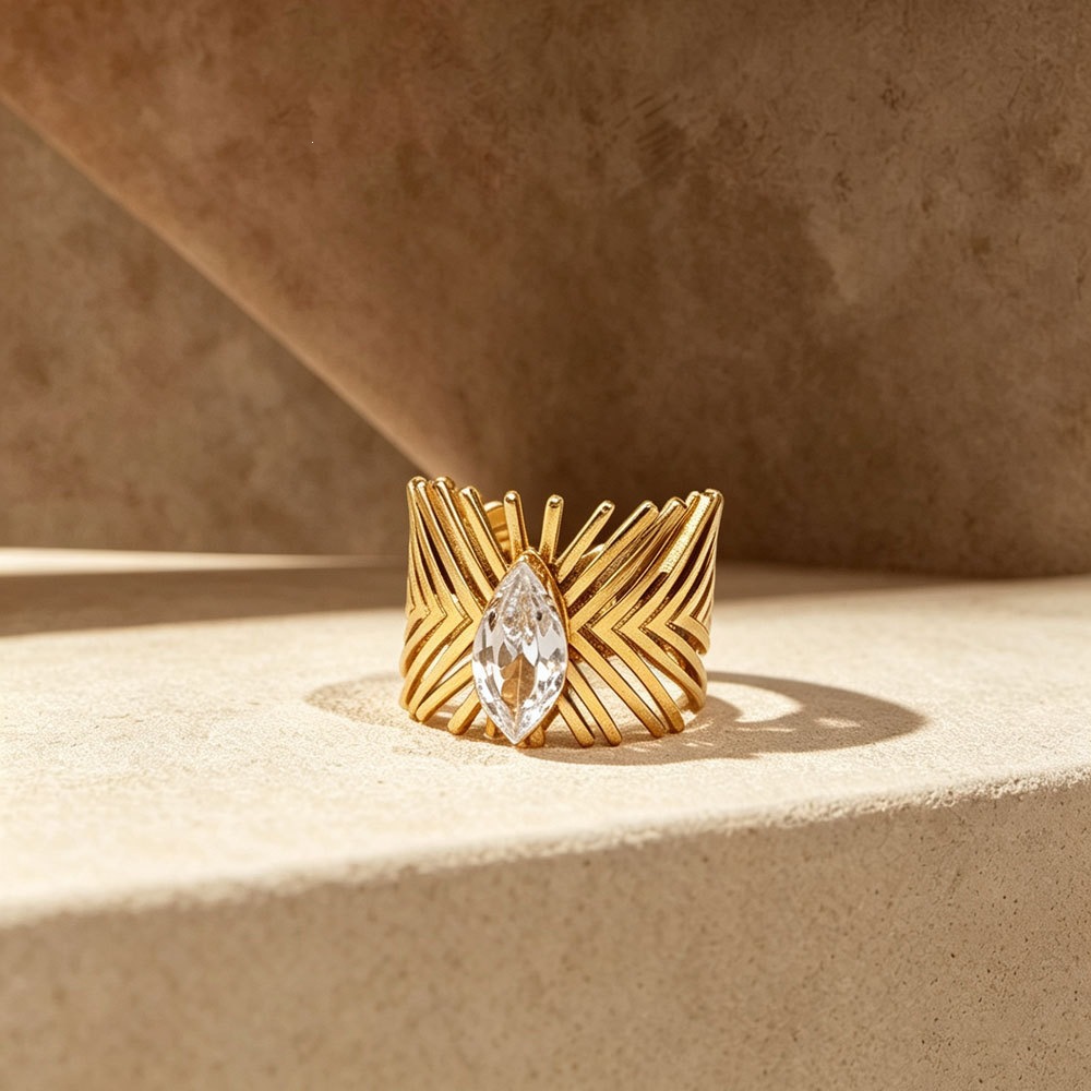Zircon Stainless Steel Ring Women's Style product image
