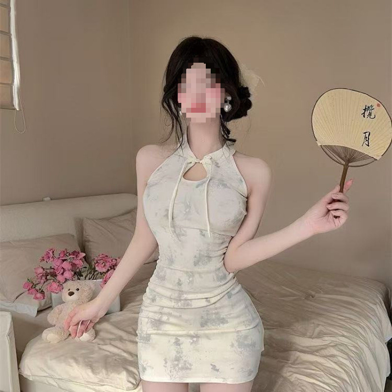 Summer Chinese Style Traditional New Improved Cheongsam Short Retro Dress