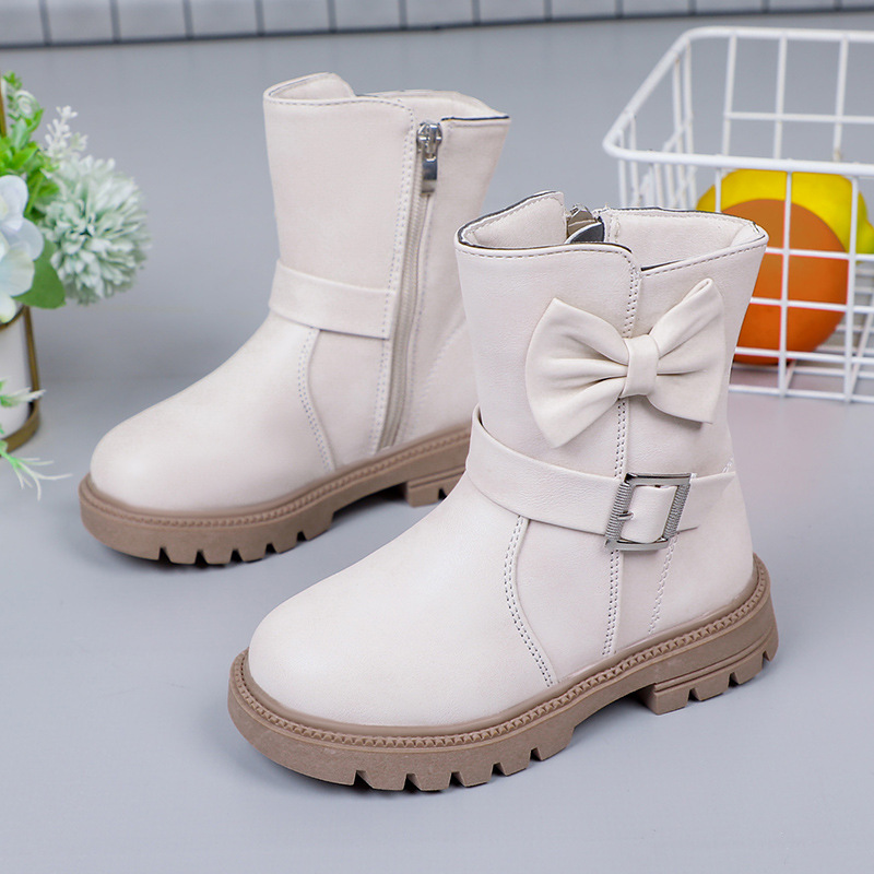 Title 3, Childrens Bow Middle Tube Leather Boots provid...