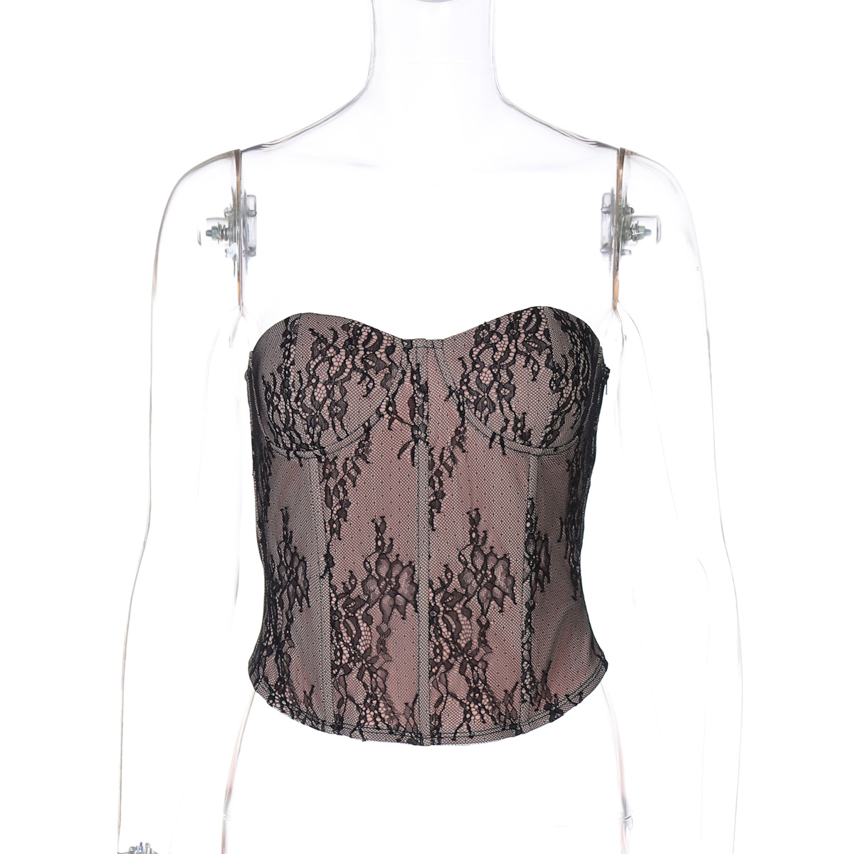 Women's Lace Fishbone Slim Fit Backless Top