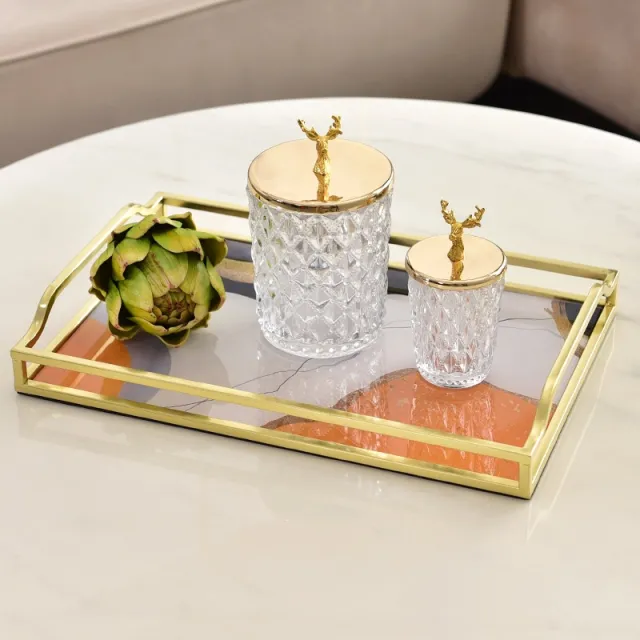 Household Model Room Living Room Coffee Table Desktop Storage Rectangular Exquisite Tray Decoration - Shop at LoveMi