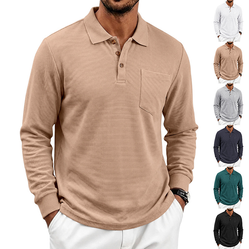 Men's Simple Casual Commuter Breathable Lapel Top