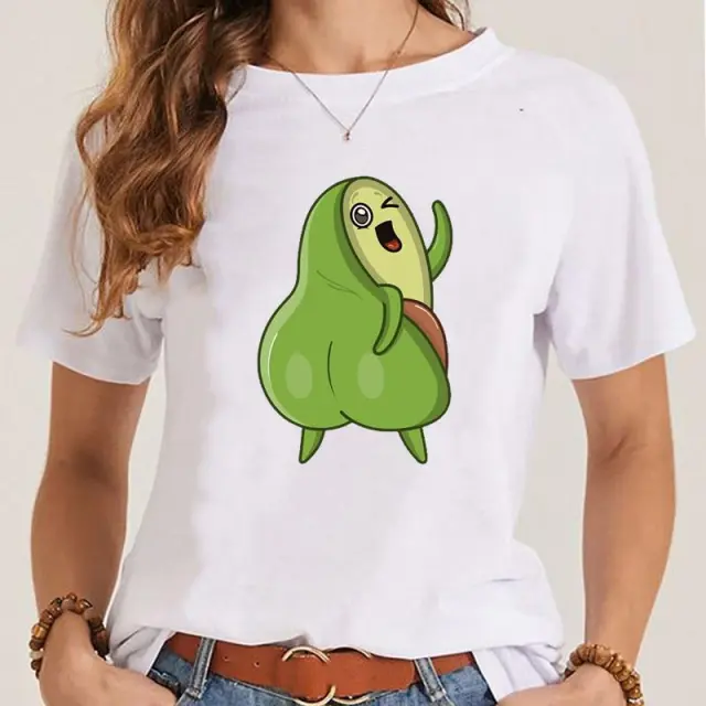 Women's Fashionable Simple Printed Short sleeved T shirt Mgq28267 - Shop at LoveMi