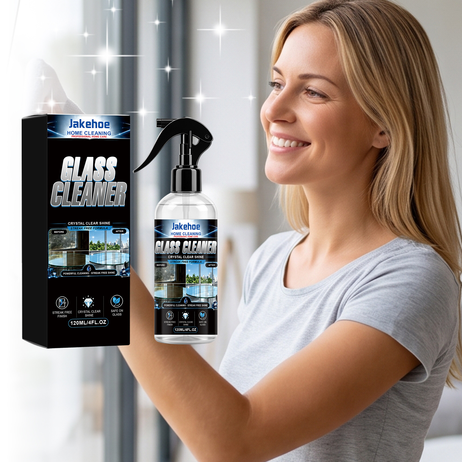 Glass Cleaner With A Fine Mist To Remove Stains From Glass Surfaces