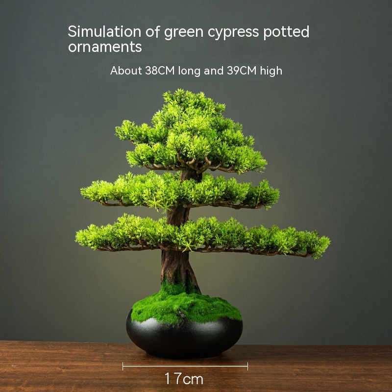 Simulation Green Cypress Pot