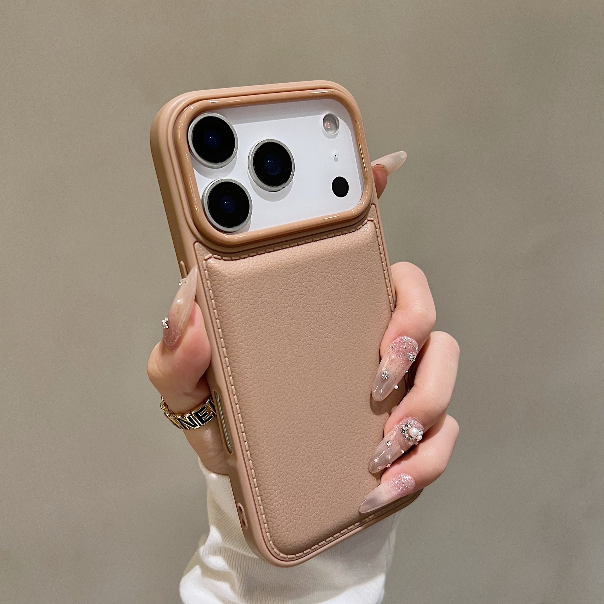 Phone Case With Leather Texture And Airbag Design