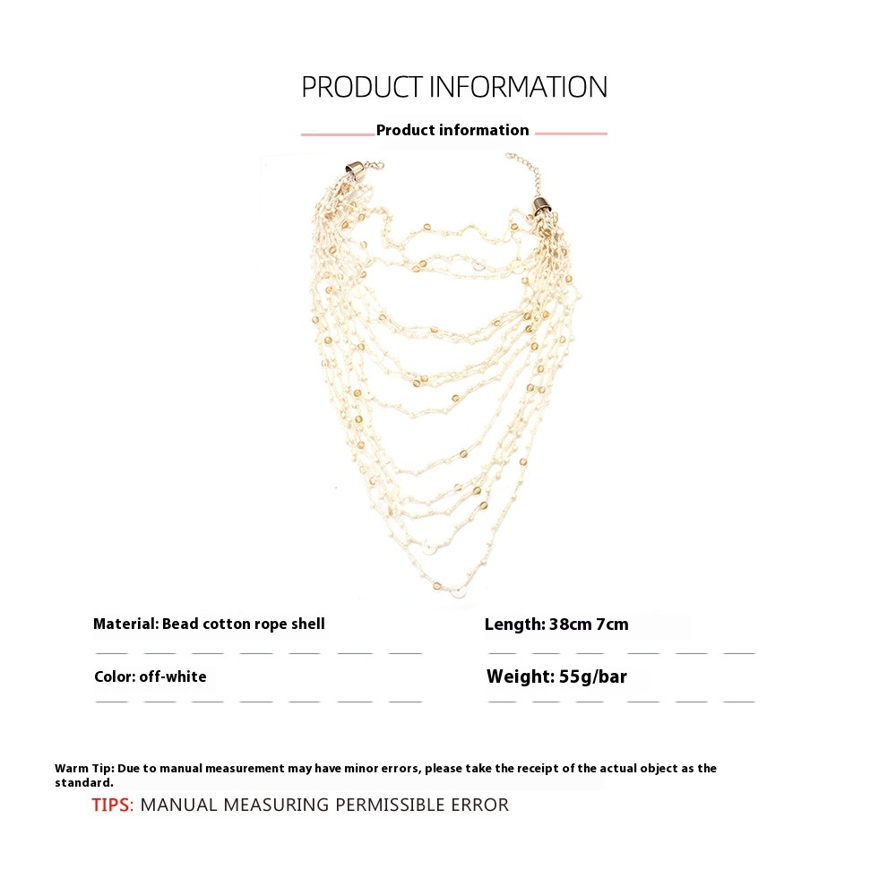 Women's Bohemian Multi-layer Twin Handmade Beaded Weave Clavicle Necklace