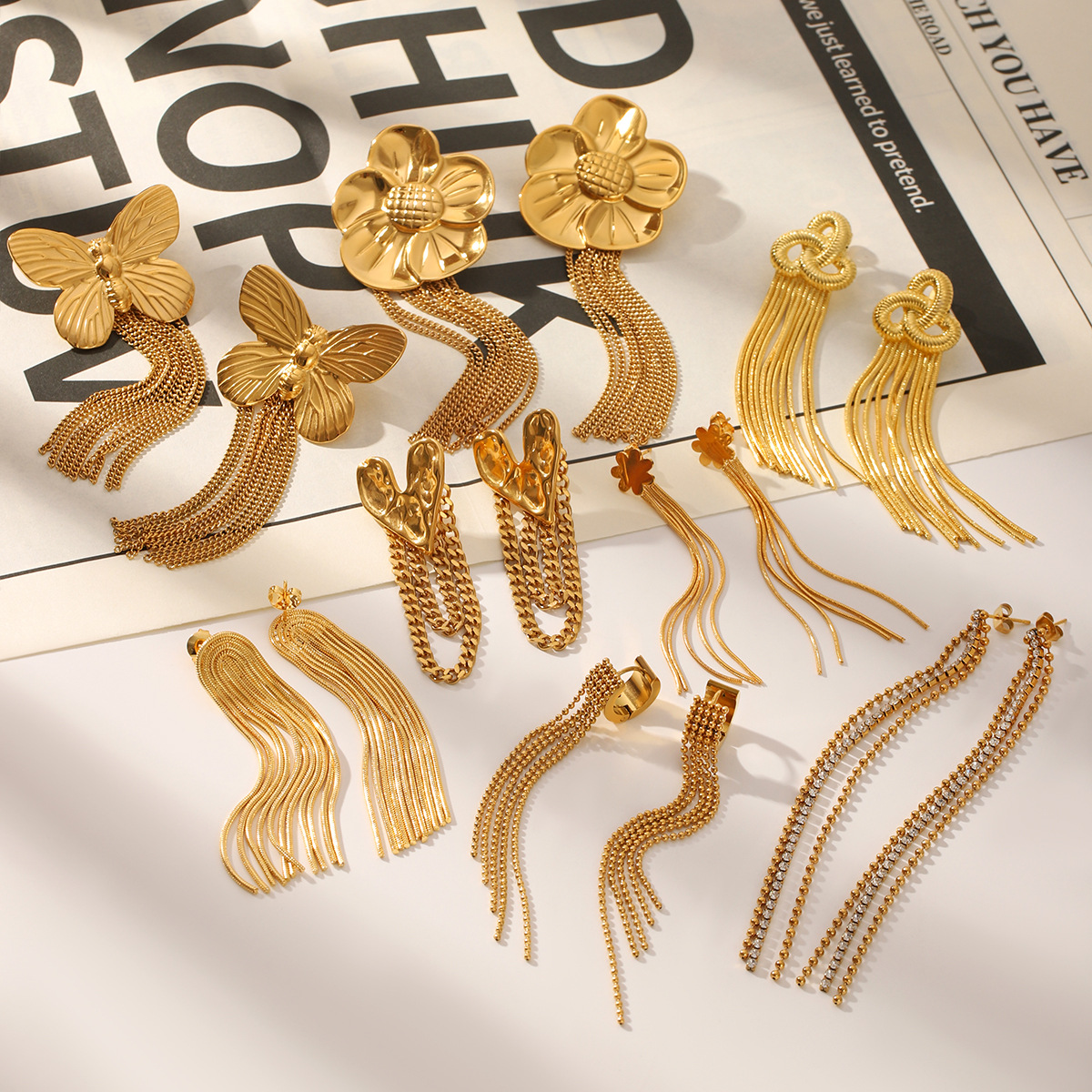 Flower Heart And Butterfly Design Earrings With A Stylish Touch