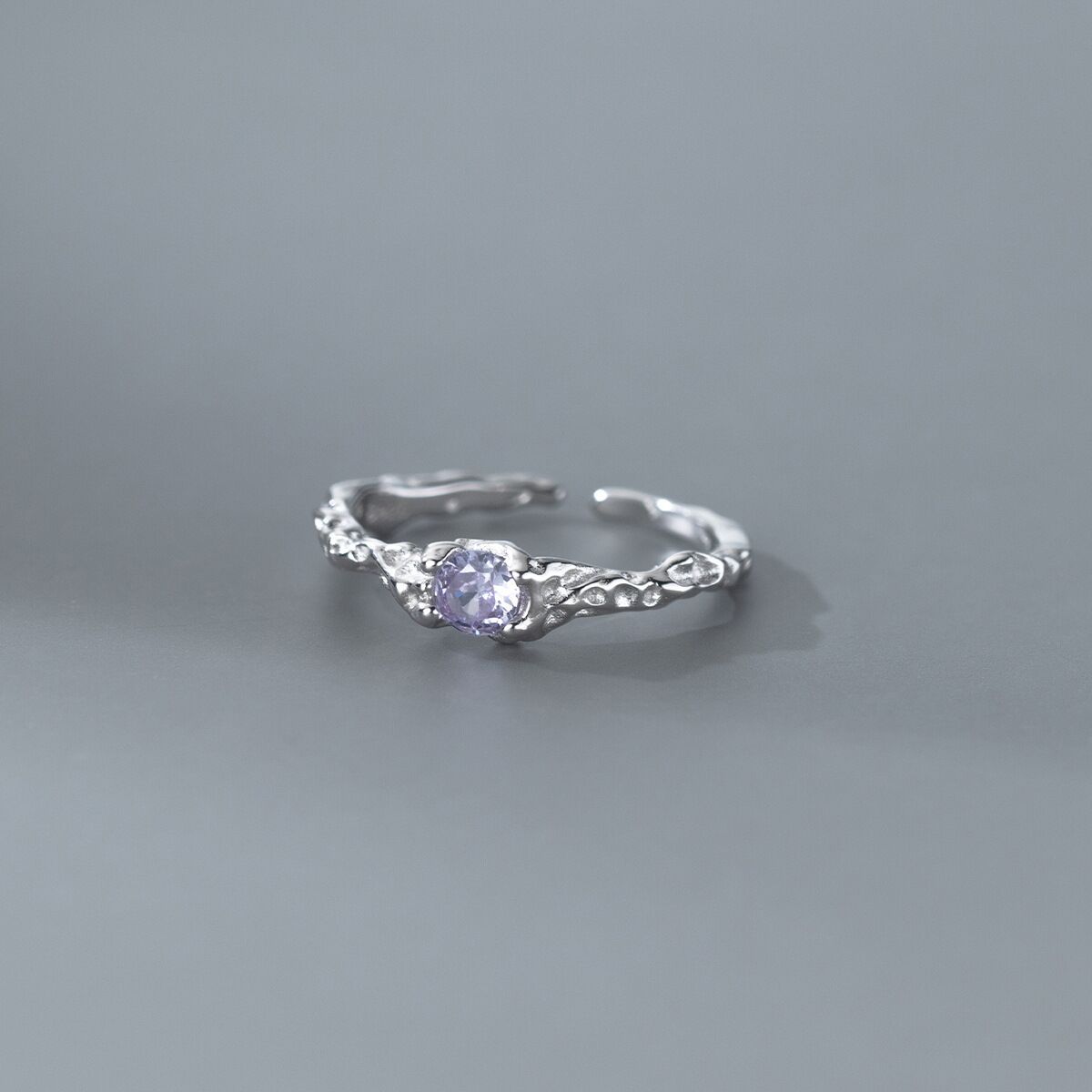 Lava Concave-convex Point Zircon Ring Female Fashion Temperament