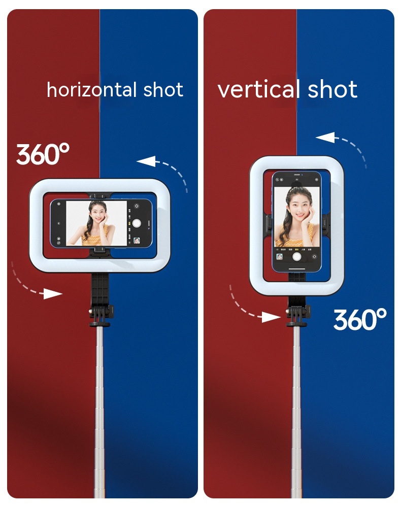 8-inch Beauty Fill Light Selfie Stick Bluetooth Remote Control Integrated Outdoor Floor Live Tripod - Image 17