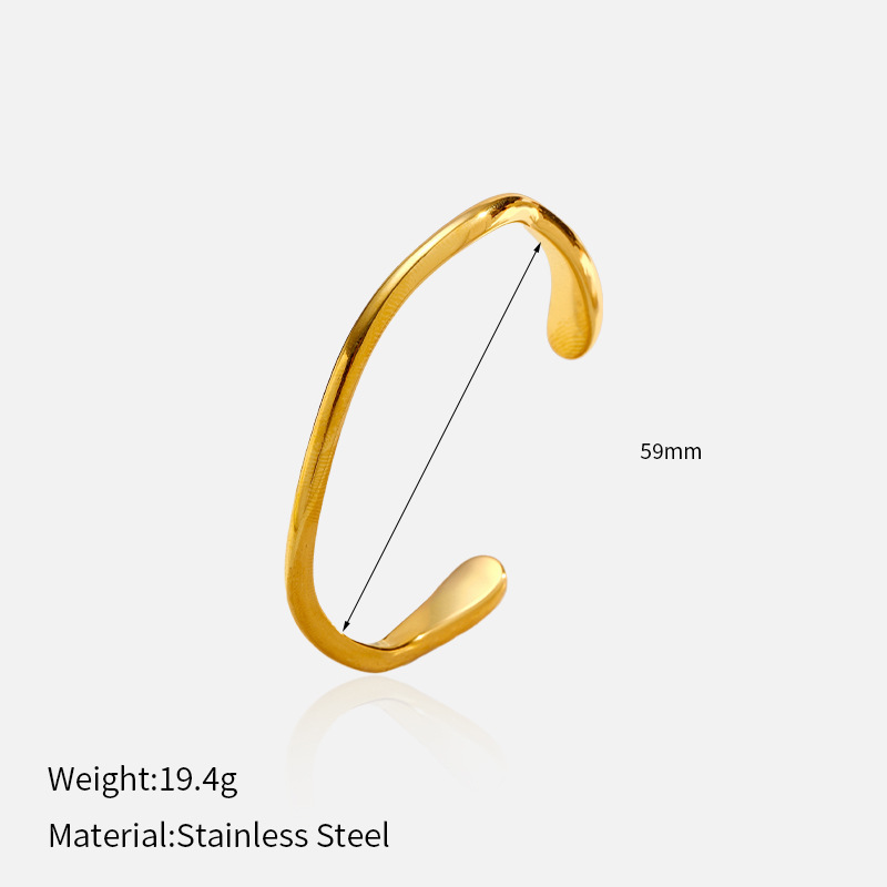 European And American Style Fashionable Stainless Steel Electroplated Open Cuff Bracelet