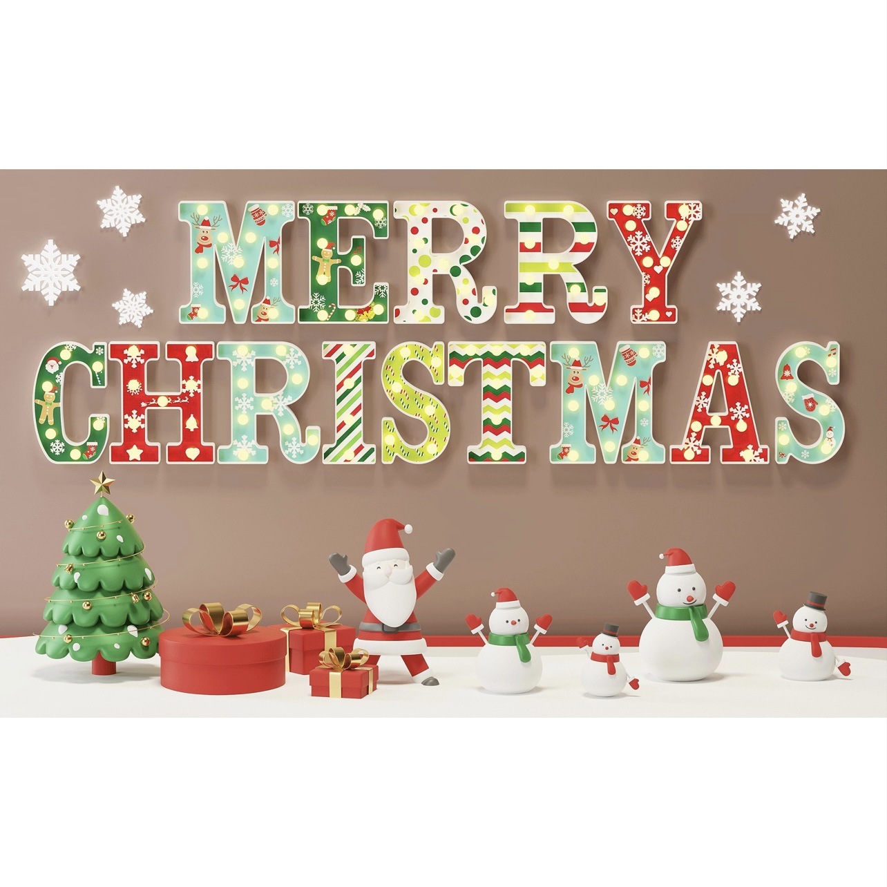 Title 25, Merry Christmas Letter Light JOY Decorative Let...