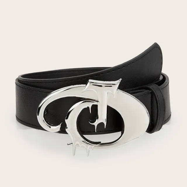 Jeans Belt Decoration New Versatile Casual Belt Smooth Buckle Korean Simple Black - Shop at LoveMi