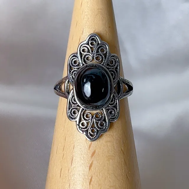 Fashionable Golden Black Tourmaline Pendant Ring For Women Style 5 - Shop at LoveMi