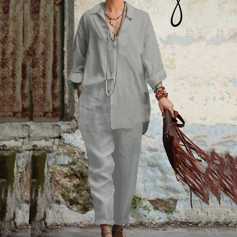 Women's Fashion Solid Color Casual Suit Button