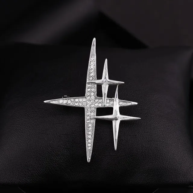 Japanese And Korean New Personalized XINGX Brooch Creative Silver Cross Xingx - Shop at LoveMi