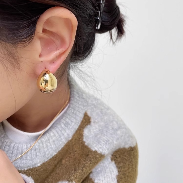 Premium Geometric Metal Water Drop Earrings for Women