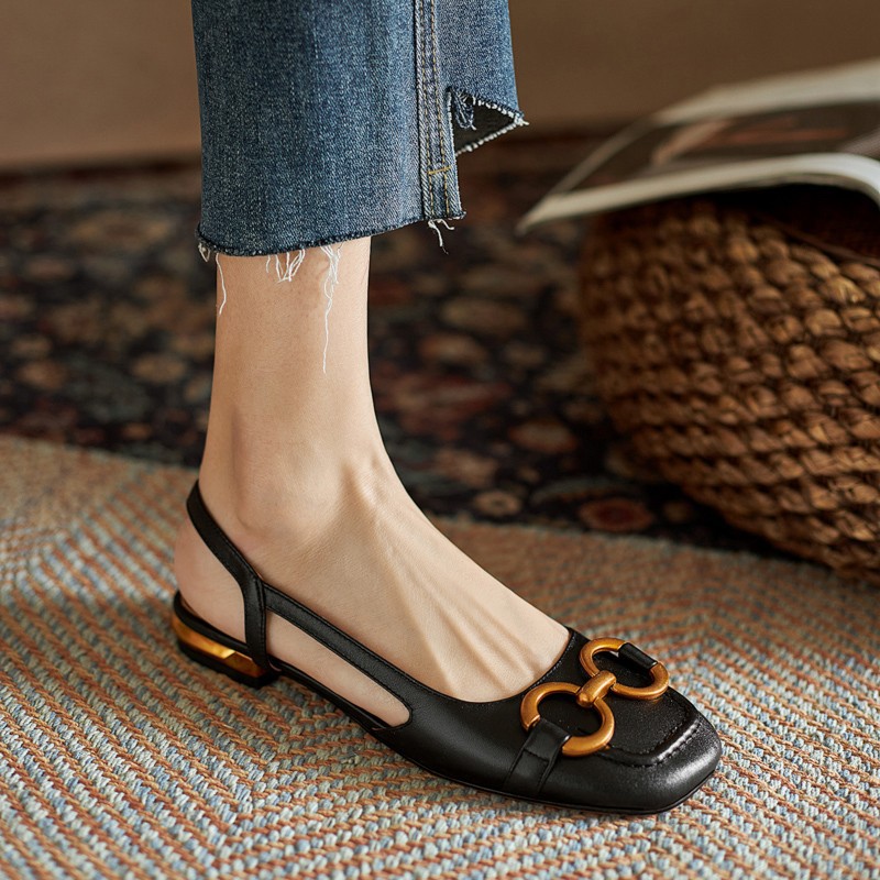 New Style Suede Strappy Sandals With A Back-strap Horsebit Buckle For Women