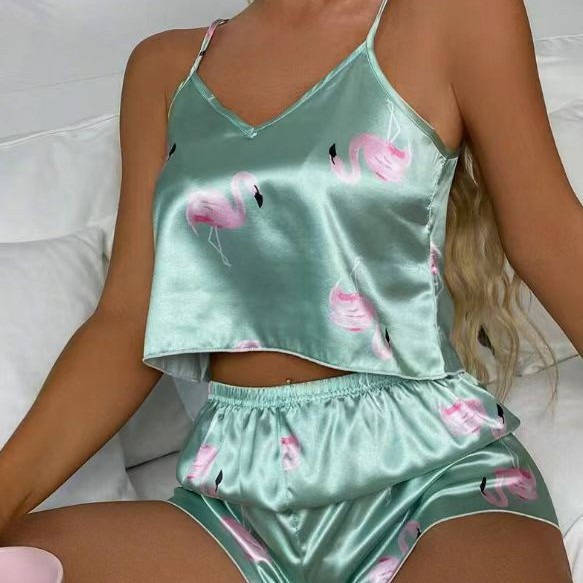 Leopard Print Camisole Pajama Set For Women - Image 4