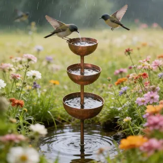 Rainwater Collector Plant Stand Garden Decoration