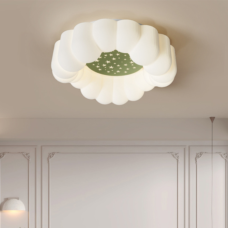 Cream Style Living Room Ceiling Lamp Master Bedroom Pumpkin Cloud Lamp
