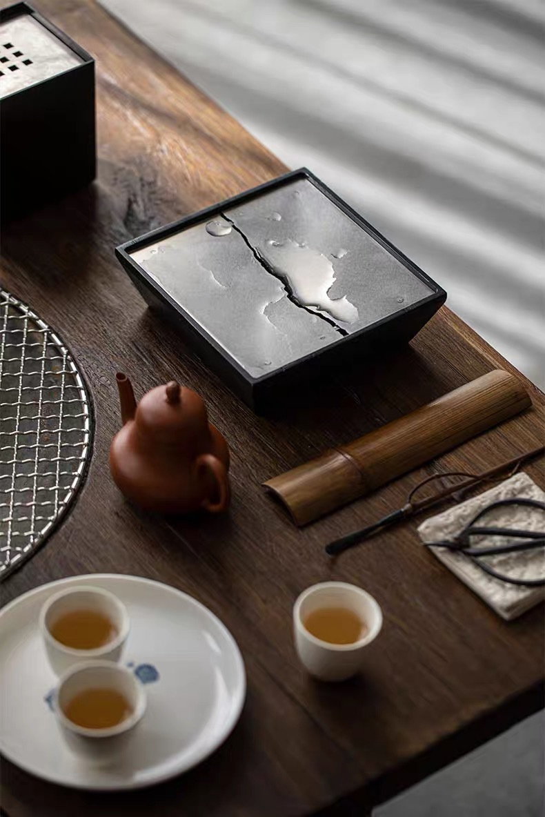 Title 3, Ash Charcoal Black Square Pot Tray Water Storag...