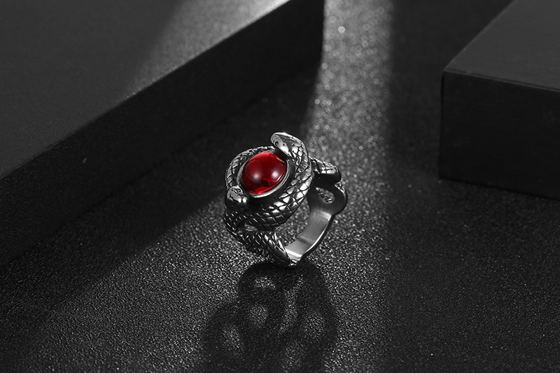 Title 7, Anillo Vintage Doble Serpiente para Hombre, est...