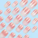 Simple Pink And White Gradient Detachable Nail Art view 3