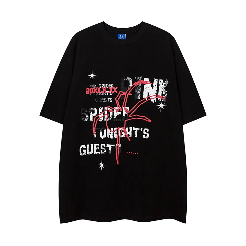Fashion Spider Letter Print Short-sleeve Men