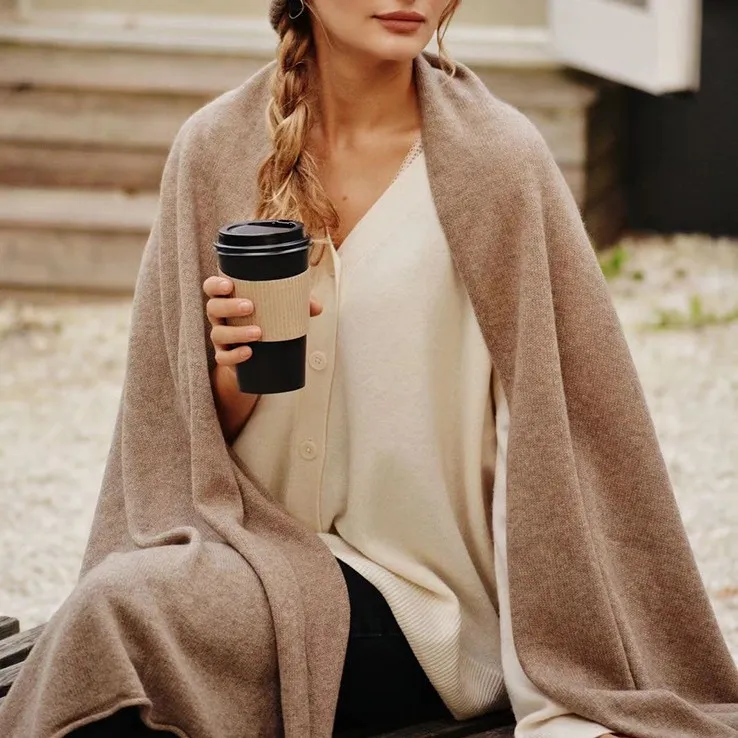 Cashmere Scarf Winter Warm All-matching Knitted Shawl