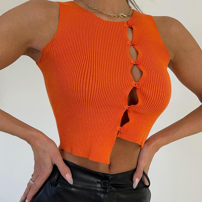 Title 3, Fashionable Round Neck Single Breasted Knitted ...